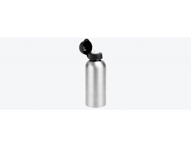 SQUEEZE EM AO INOX COM TAMPA PRETA - 600 ML