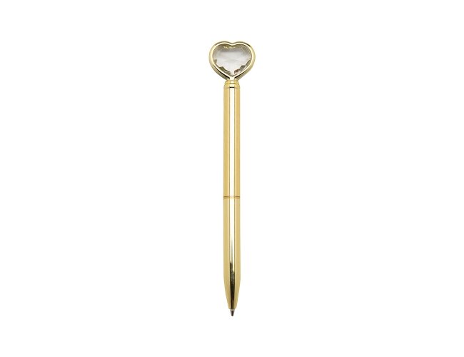 Caneta Metal Corao Diamante