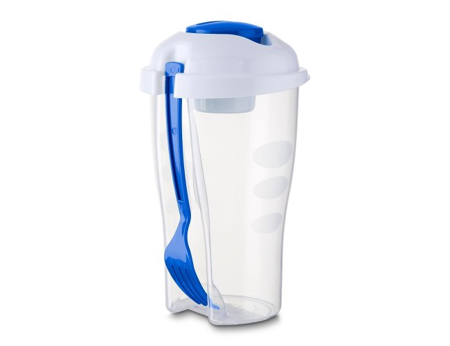 Copo Salada 850ml com Garfo e Suporte para Molho